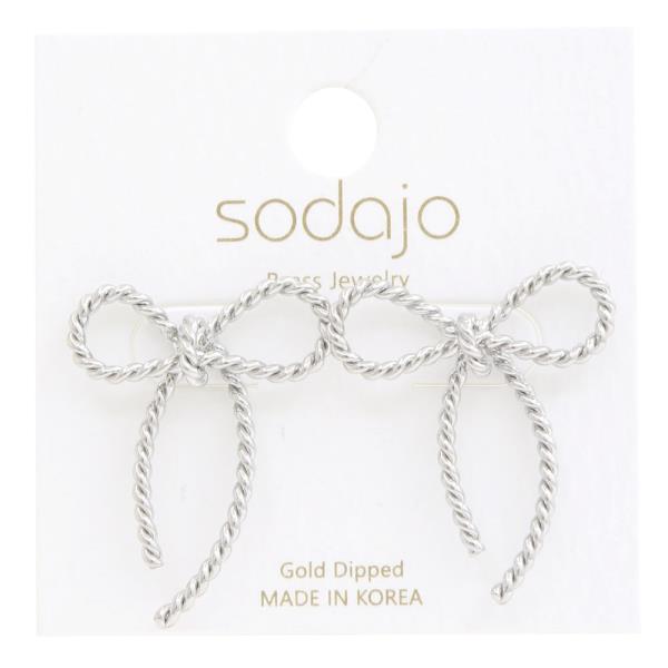 SODAJO ROPE LINK BOW GOLD DIPPED EARRING