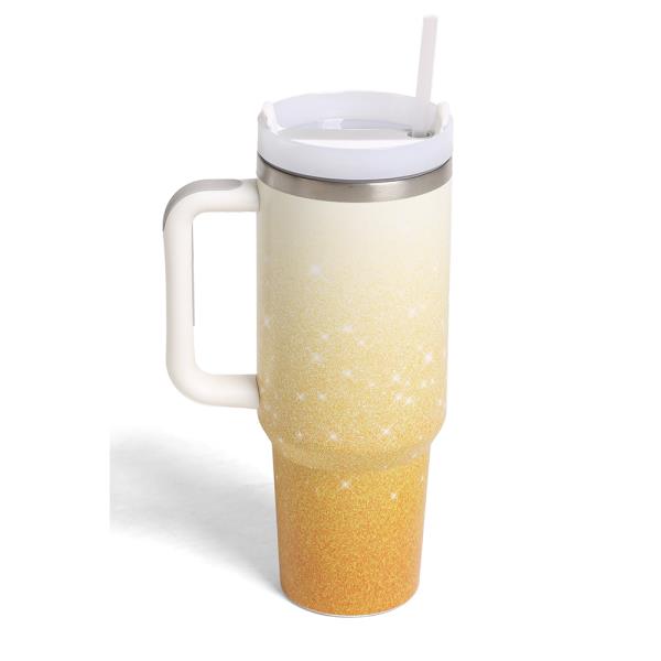 GRADIENT 40 oz TUMBLER W/HANDLE DOUBLE WALL STAINLESS STEEL