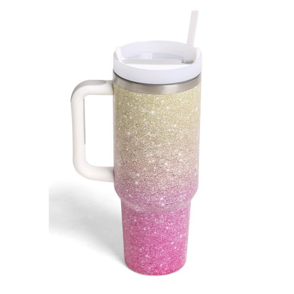 OMBRE 40 oz TUMBLER W/HANDLE DOUBLE WALL STAINLESS STEEL