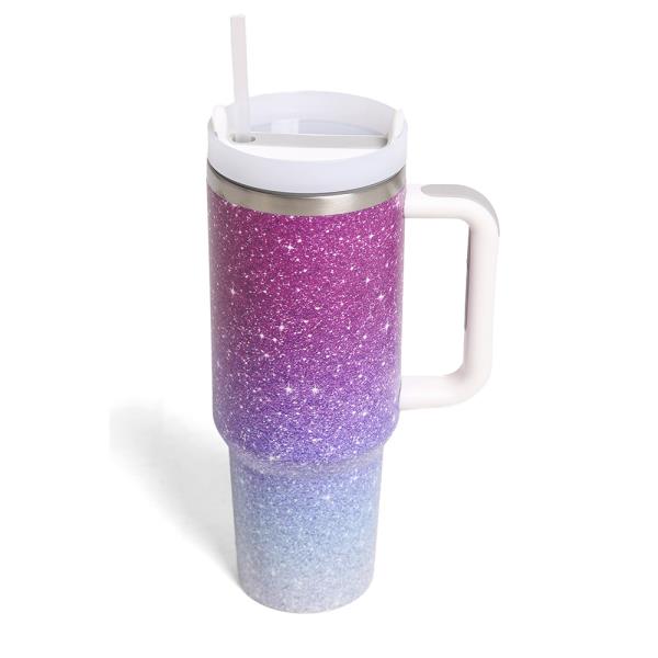 OMBRE 40 oz TUMBLER W/HANDLE DOUBLE WALL STAINLESS STEEL