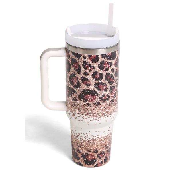 COMFYLUXE GLITTER LEOPARD TUMBLER