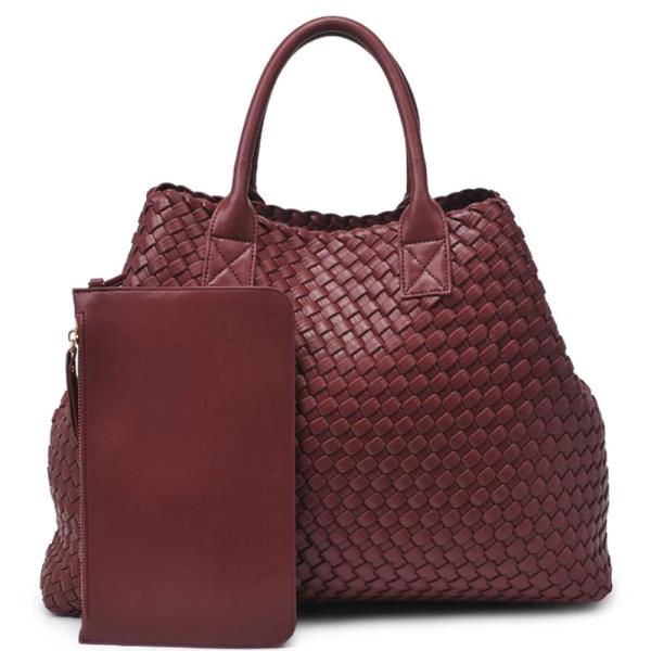 ITHACA WOVEN TEXTURE TAPERED TOTE BAG