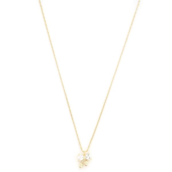 SODAJO CRYSTAL BOW GOLD DIPPED NECKLACE