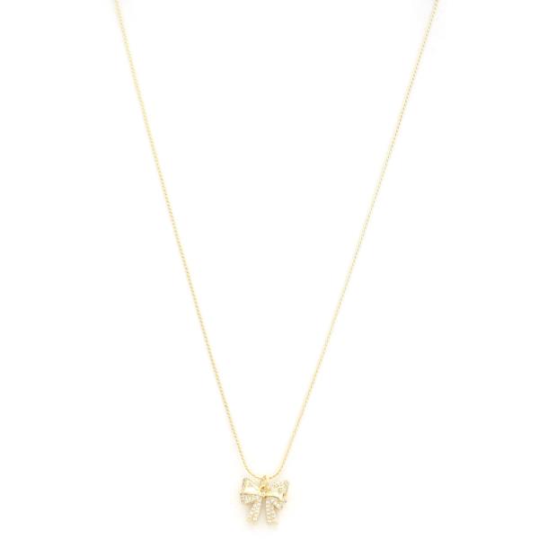 SODAJO BOW CHARM GOLD DIPPED NECKLACE