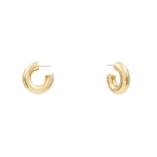 METAL PUFFY C HOOP EARRING