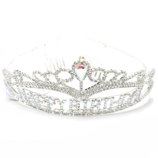 HAPPY BIRTHDAY RHINESTONE CROWN TIARA