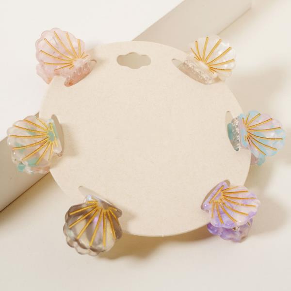 SHELL HAIR JAW CLIPS 5 PC SET