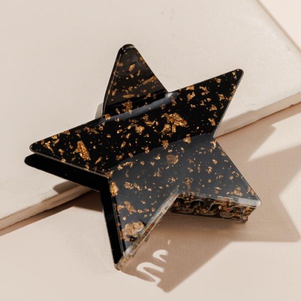 FLAKE GOLD STAR HAIR JAW CLIPS