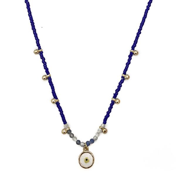 BEAD EVIL EYE PENDANT NECKLACE