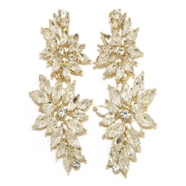 FLOWER SHAPE RHINESTONE EARRING