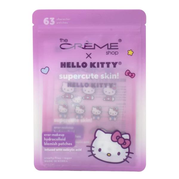 THE CREME SHOP HELLO KITTY SUPERCUTE SKIN OVER MAKEUP BLEMISH 63 CHARACTER PATCHES SET
