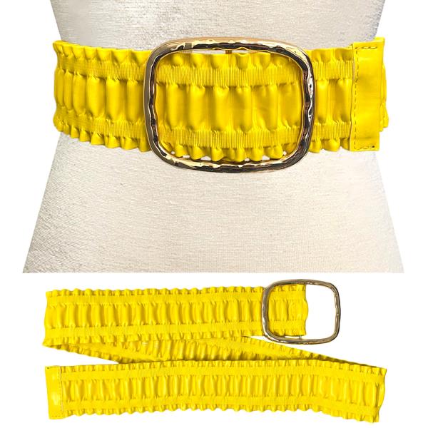 FAUX LEATHER RECTANGLE METAL BUCKLE BELT