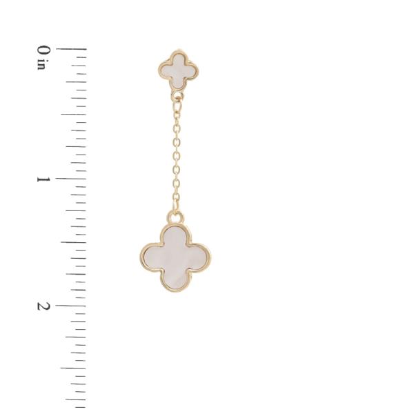 DOUBLE CLOVER CHAIN DANGLE EARRING