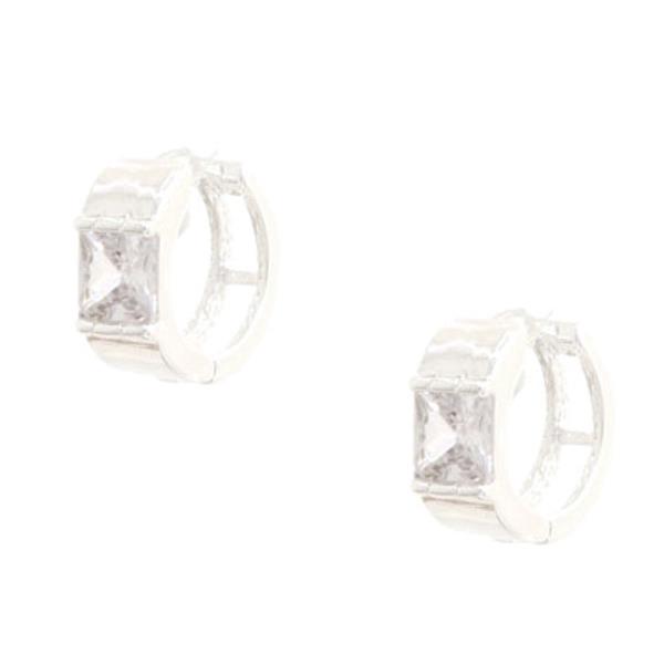 SQUARE CRYSTAL HUGGIE EARRING