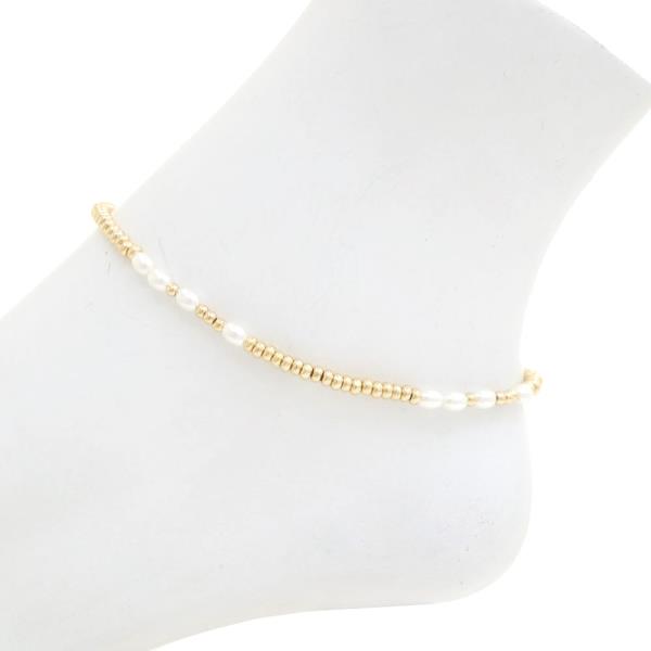 PEARL BALL BEAD ANKLET