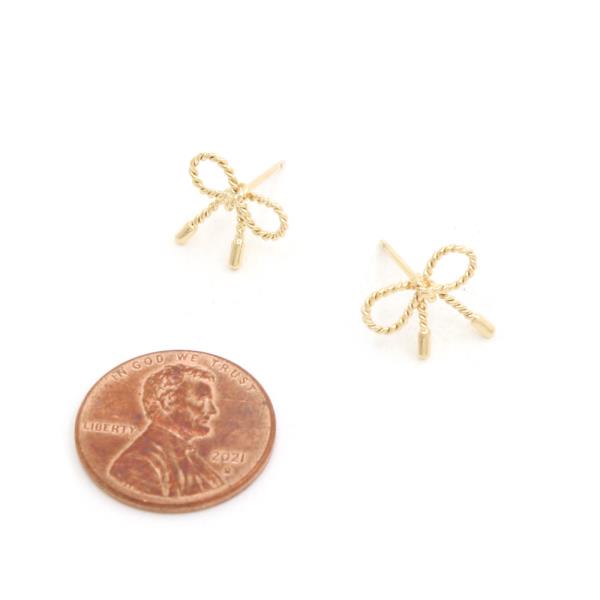 14K GOLD DIPPED BOW HYPOALLERGENIC EARRING