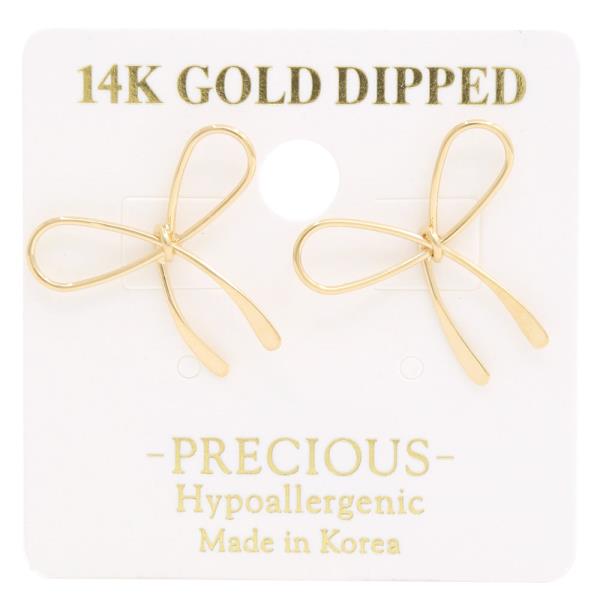 14K GOLD DIPPED BOW EARRING