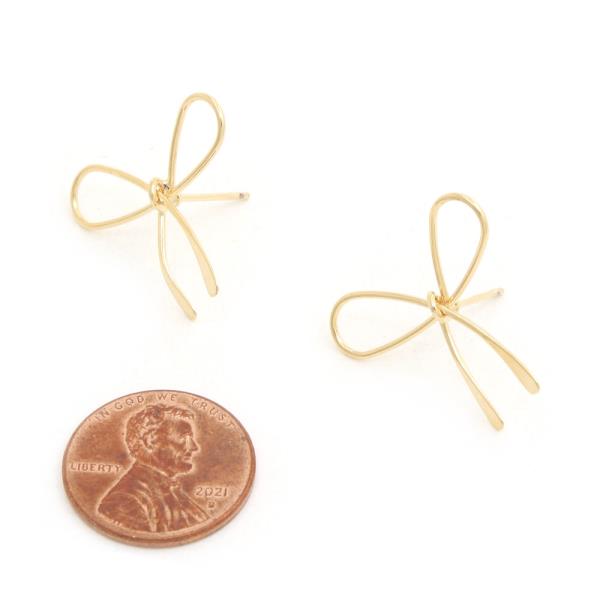 14K GOLD DIPPED BOW EARRING