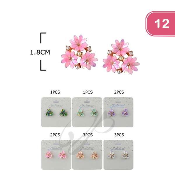 FLOWER STUD EARRING (12 UNITS)