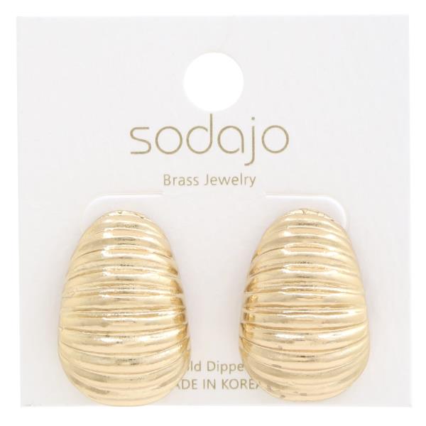 SODAJO LINED METAL GOLD DIPPED EARRING