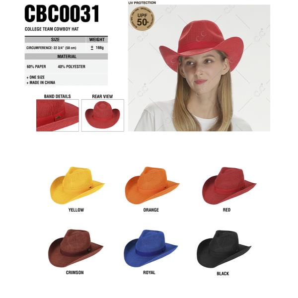 CC COLLEGE TEAM COWBOY HAT