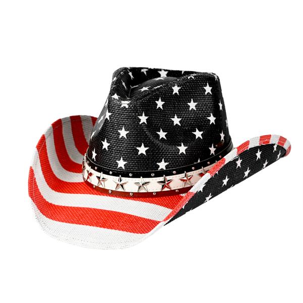 CCA MERICAN COWBOY HAT WITH STAR STUDS TRIM BAND