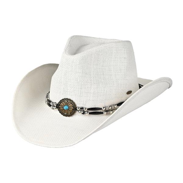 CC CUT & SEW COWBOY HAT WITH THE MIXED ETHNIC BEAD TRIM BAND