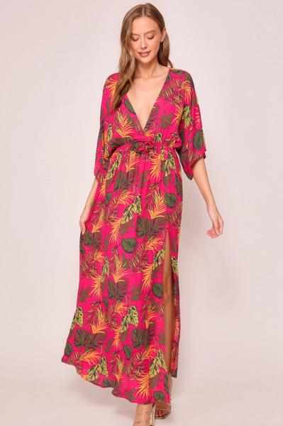 ($28.95/EA X 6 PCS)  Vibrant print tropical vacay maxi dress