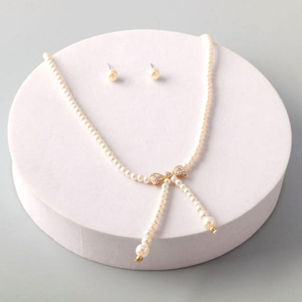 PEARL BOW TAILED NECKLACE SET