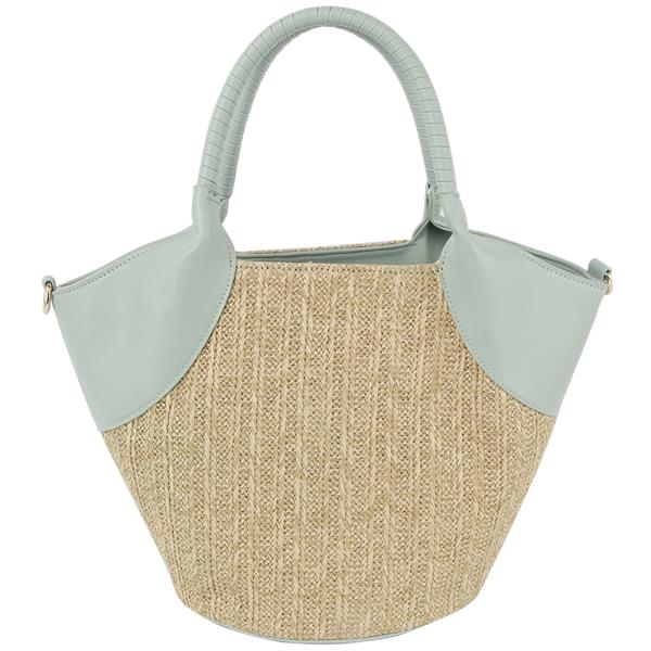 CHIC STRAW HANDLE SATCHEL BAG