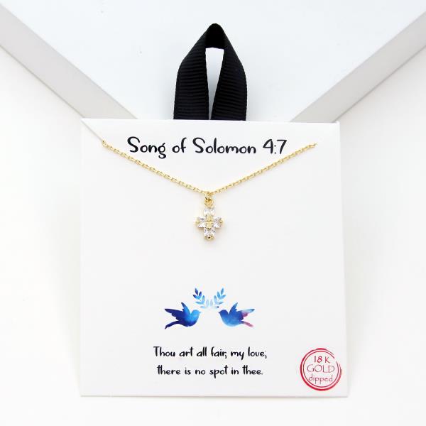18K GOLD RHODIUM DIPPED SONG OF SOLOMON 4 7 NECKLACE