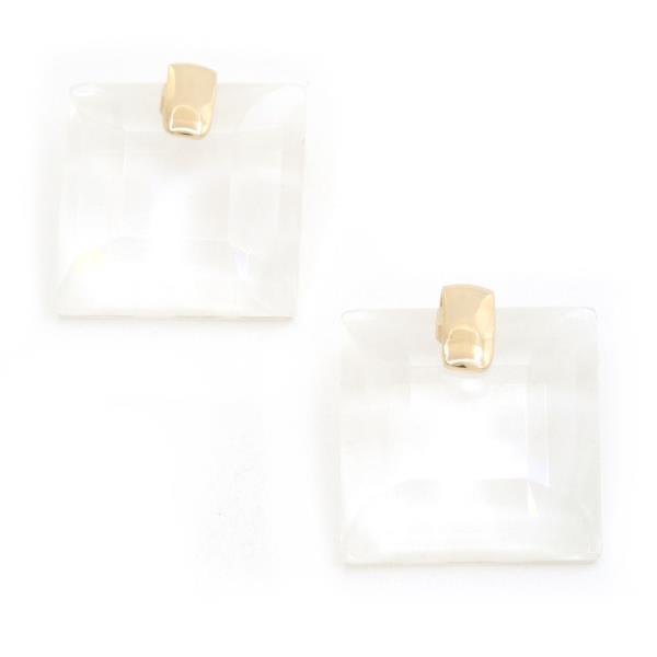 CLEAR SQUARE EARRING