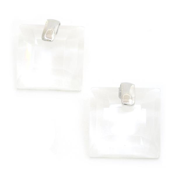 CLEAR SQUARE EARRING