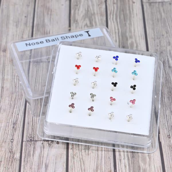 TRIPLE STONE NOSE STUD (20 UNITS) 1 BOX