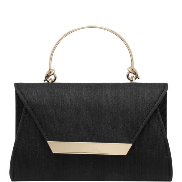 CHIC METAL HANDLE EVENING CROSSBODY BAG