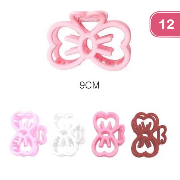 BOW HAIR JAW CLIPS (12 UNITS)