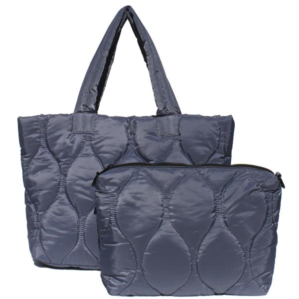 2IN1 NYLON QUILTED HOURGLASS TOTE BAG