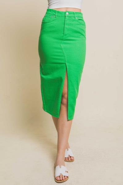 ($12.25/EA X 6 PCS) Denim Skirt With Front Slit