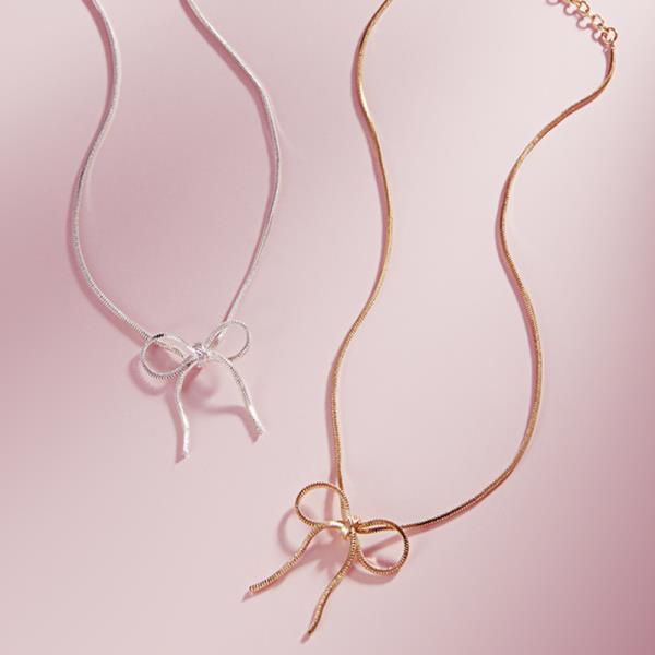 BOW SHAPED METAL SHORT NECKLACE