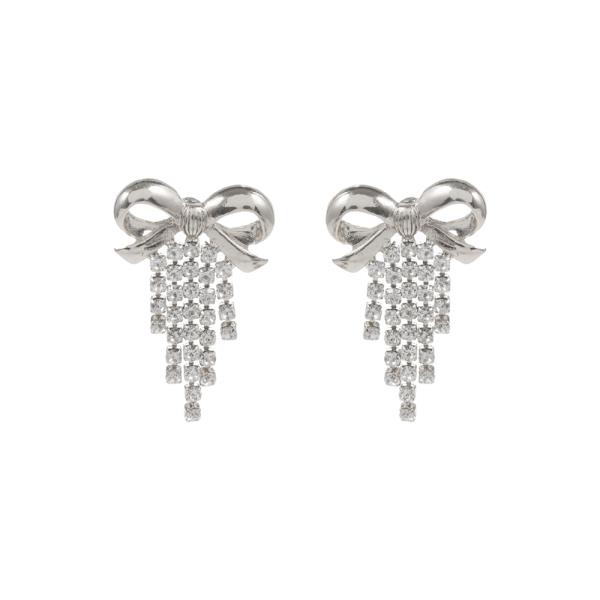 BOW SHAPED STONE POST EARRING