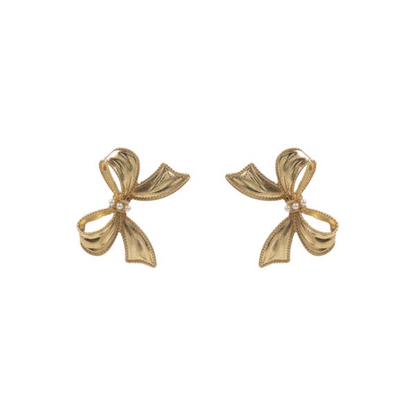 BOW SHAPED METAL POST EARRING