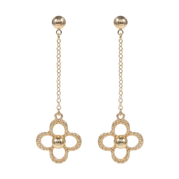 CLOVER SHAPED METAL POST EARRING