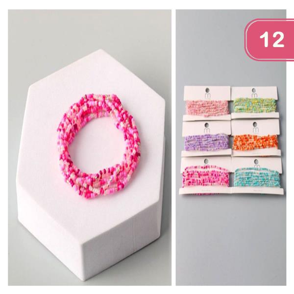 SEED BEAD MELANGE BRACELET BUNDLE (12 UNITS)