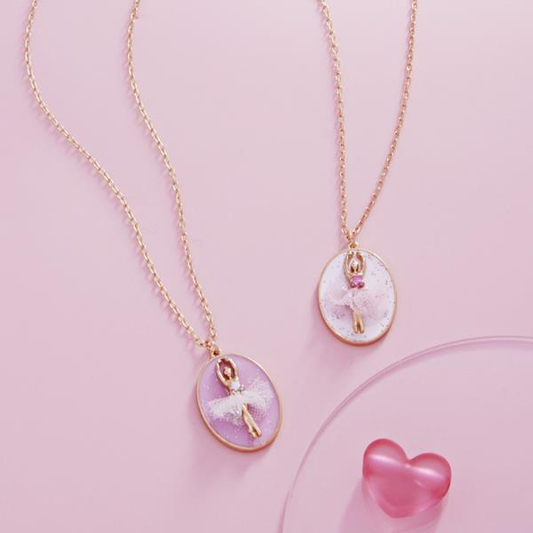 FOR KIDS OVAL SHAPED BALLERINA CHARM SHORT NECKLACE
