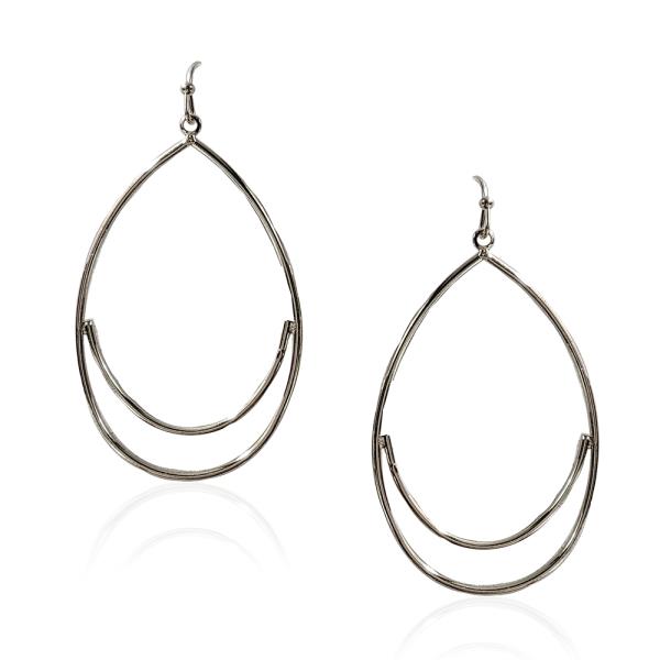 BRASS METAL TEARDROP DANGLE EARRING