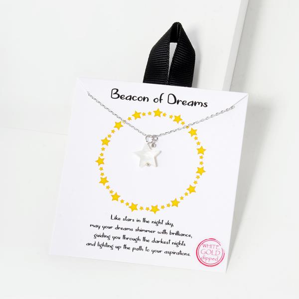 18K GOLD RHODIUM DIPPED BEACON OF DREAMS STAR NECKLACE