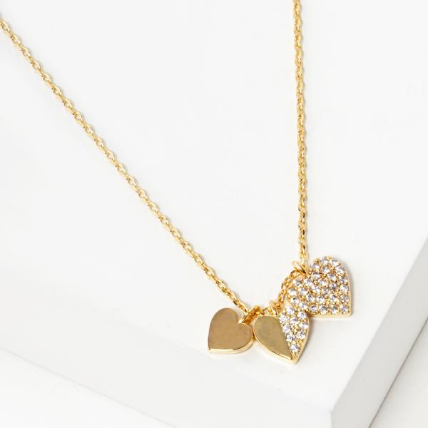 18K GOLD RHODIUM DIPPED HEARTFUL OF LOVE NECKLACE