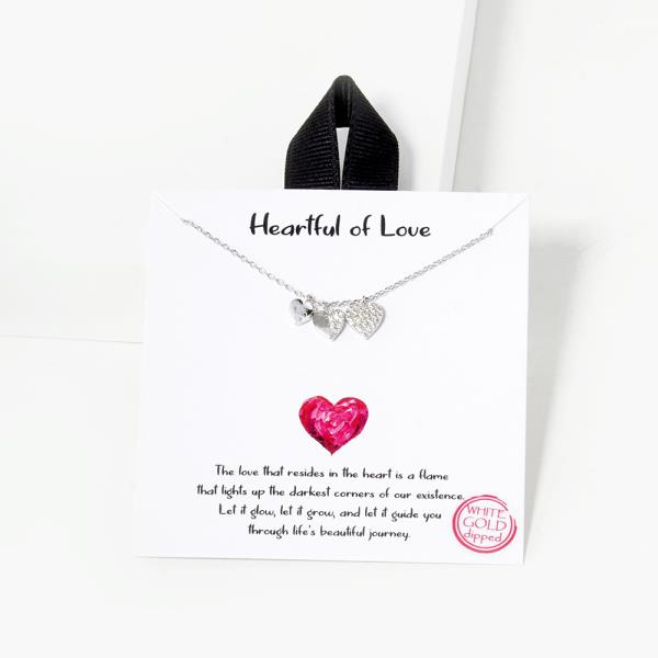 18K GOLD RHODIUM DIPPED HEARTFUL OF LOVE NECKLACE