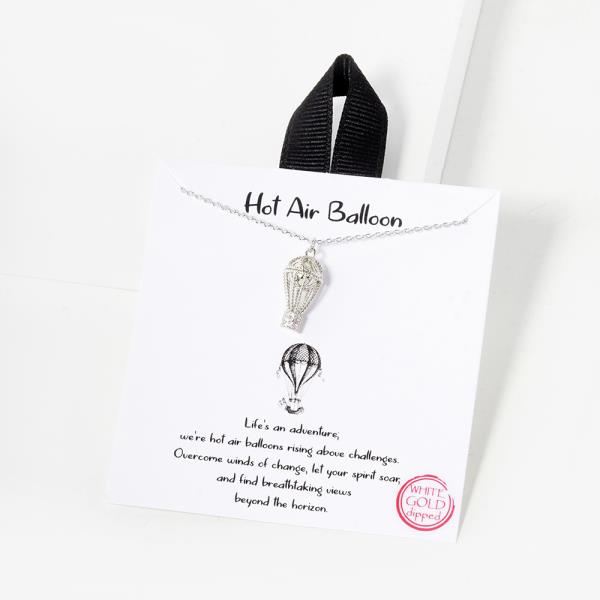 18K GOLD RHODIUM DIPPED HOT AIR BALLOON NECKLACE