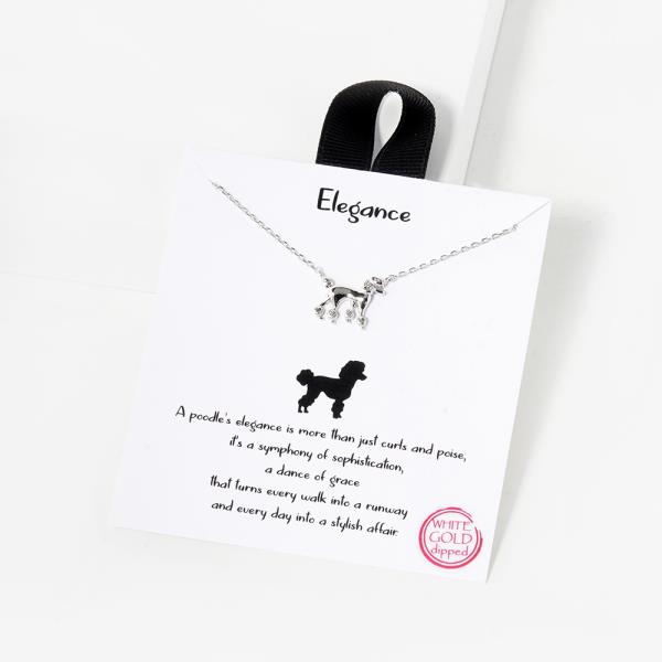 18K GOLD RHODIUM DIPPED ELEGANCE POODLE BREED NECKLACE